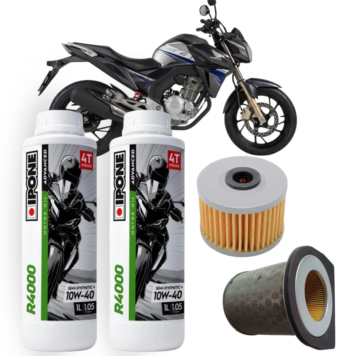 KIT MANTENCION HONDA CBX 250 TWISTER IPONE SEMI 10W40+FILTROS