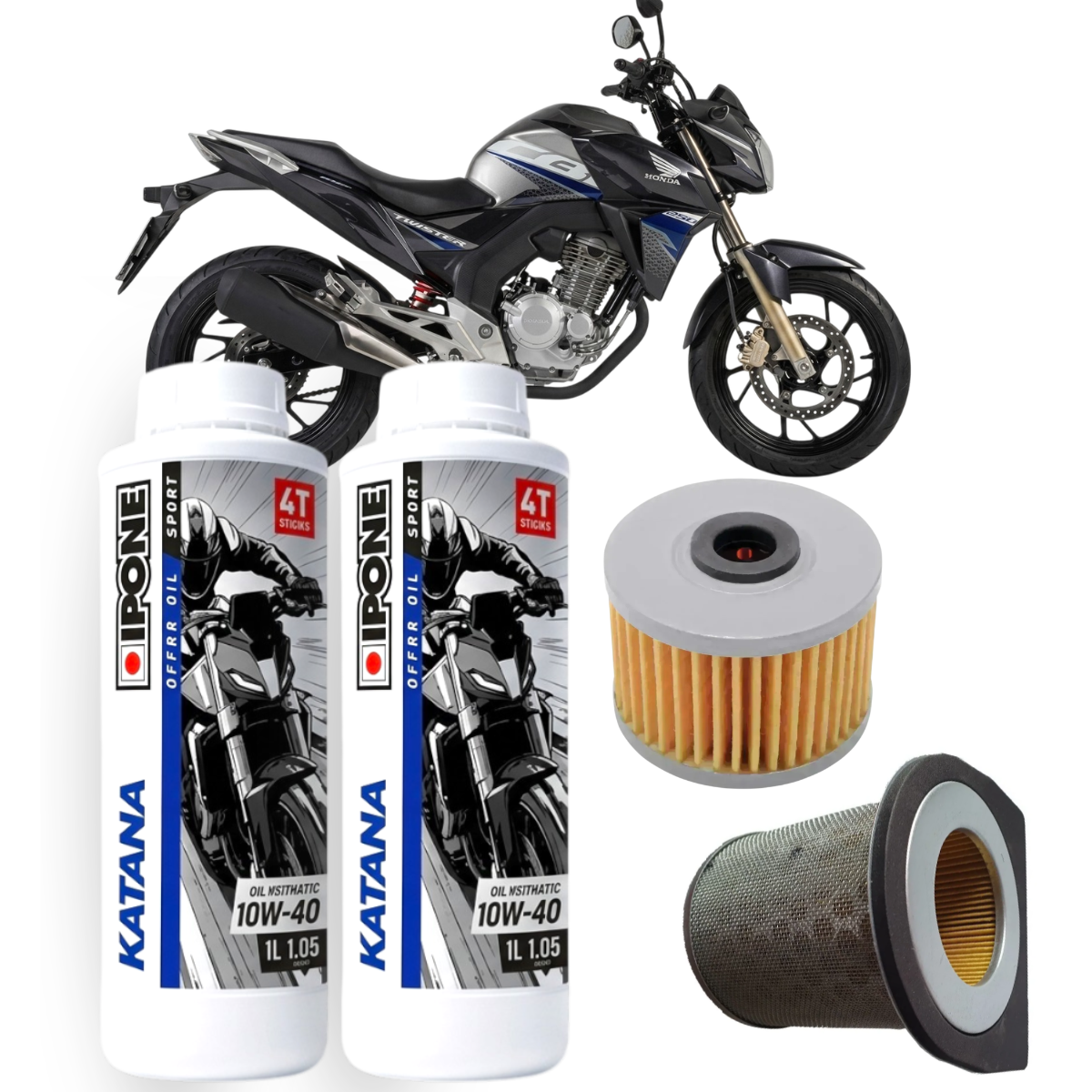 KIT MANTENCION HONDA CBX 250 TWISTER IPONE KATANA + FILTROS