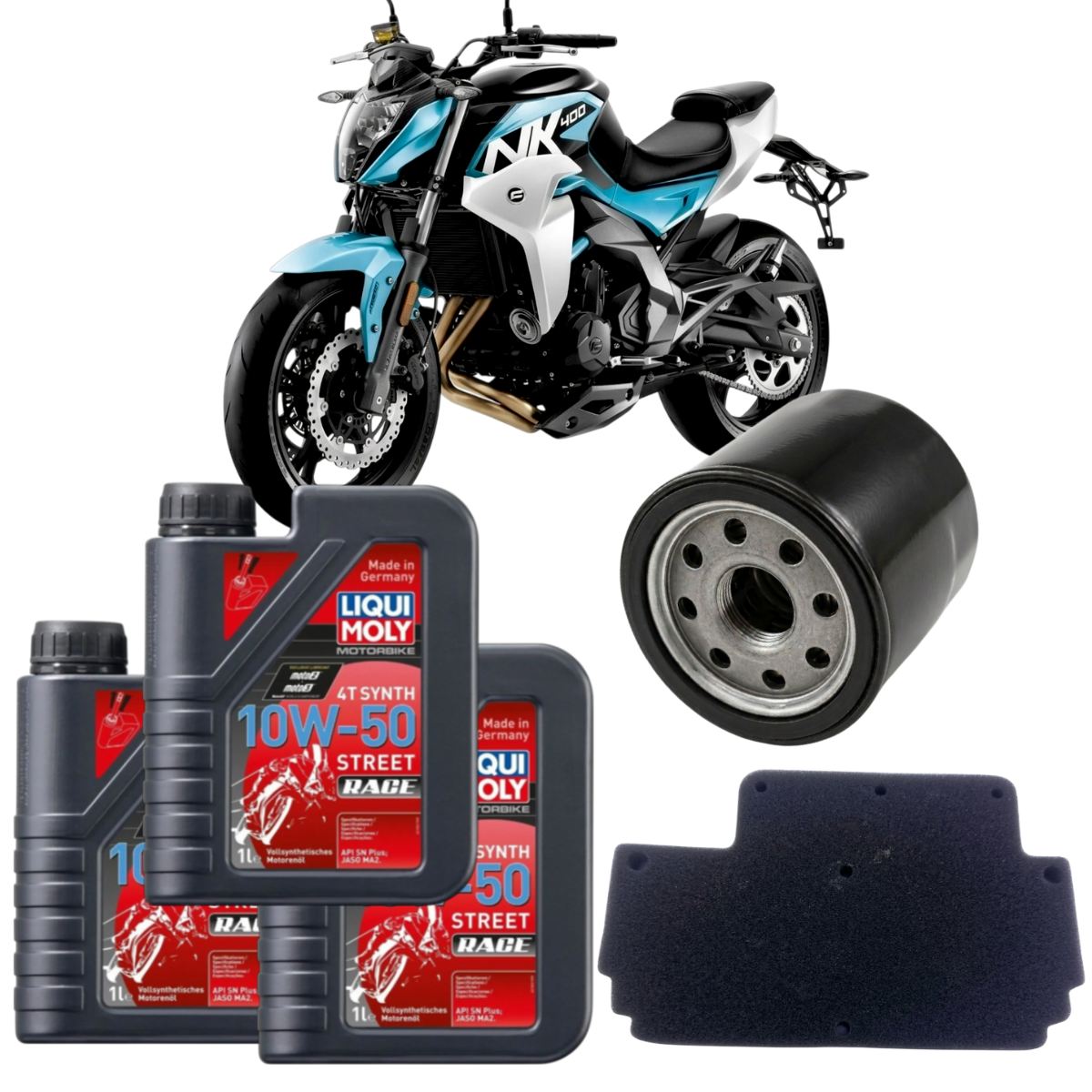 KIT MANTENCION FULL SINTETICO CF MOTO 400 NK LIQUI MOLY 10W50