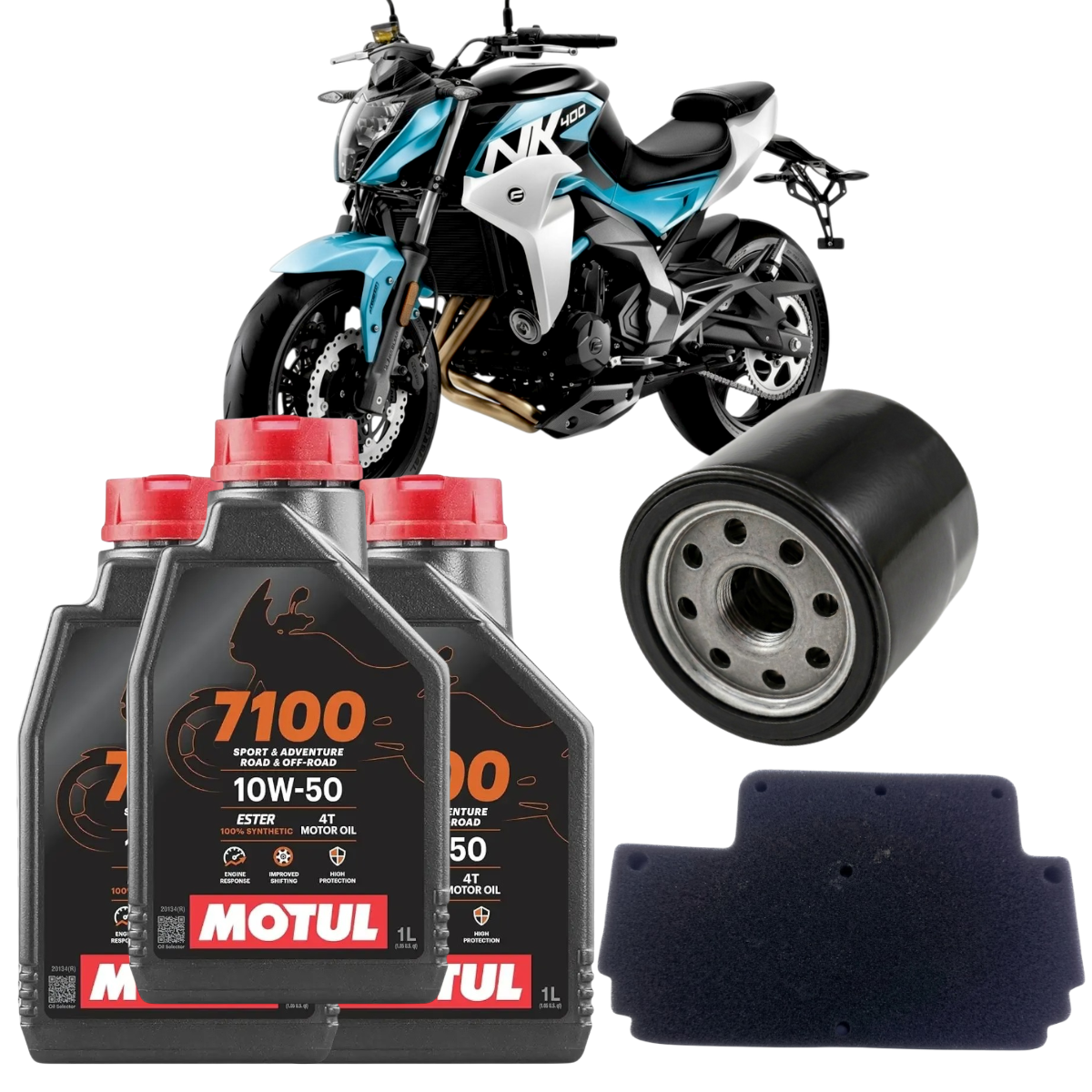 Kit Mantencion Full Sintetico Cf Moto 400nk Motul 7100 10w50