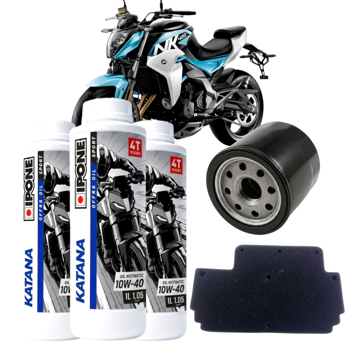 KIT MANTENCION FULL SINTETICO CF MOTO 400NK IPONE KATANA 10W40