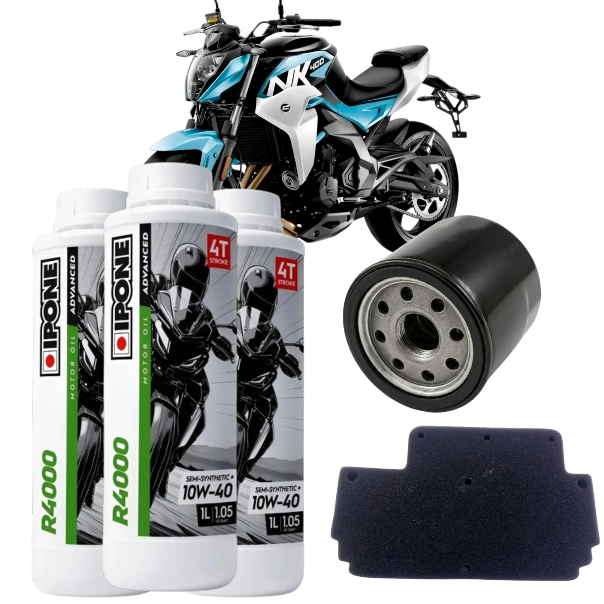 KIT MANTENCION CF MOTO 400NK IPONE R4000 10W40
