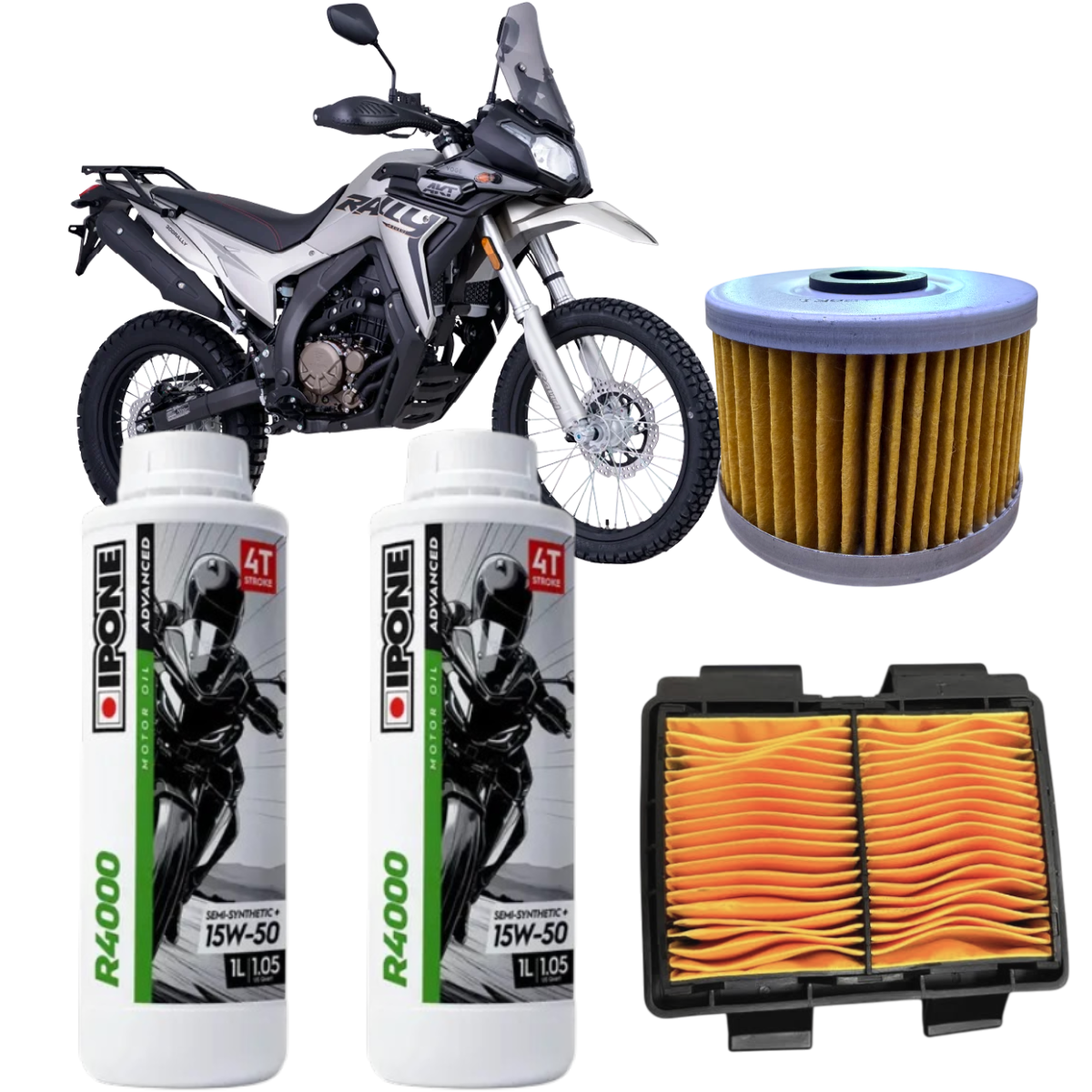KIT MANTENCION MOTO VOGE 300 RALLY IPONE R4000 15W50